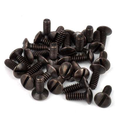3/8" Long 6-32 Thread Oval Head Milled Slot Replacement Wall Plate Screws, 30-Pack, Bronze Finish
