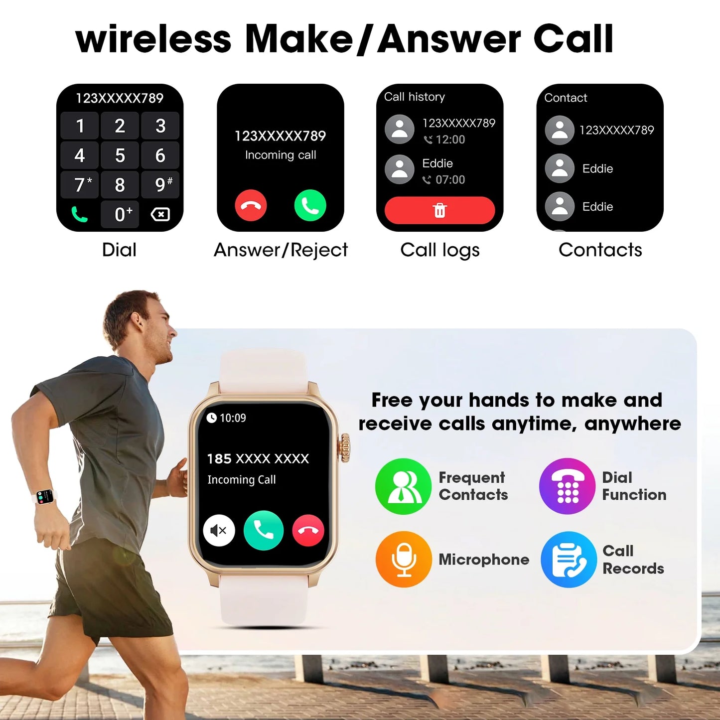 2025 New Extra Long Battery Smartwatch (Answer/Make Calls/600Mah/ 100+ Sport Modes), 1.85-Inch, with Activity Fitness Tracker, Fits for Android and Iphone Devices（Pink）